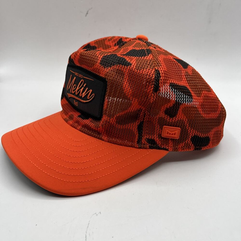 Melin Men's Orange Camo Mesh Snapback Hat - Picture 3 of 9